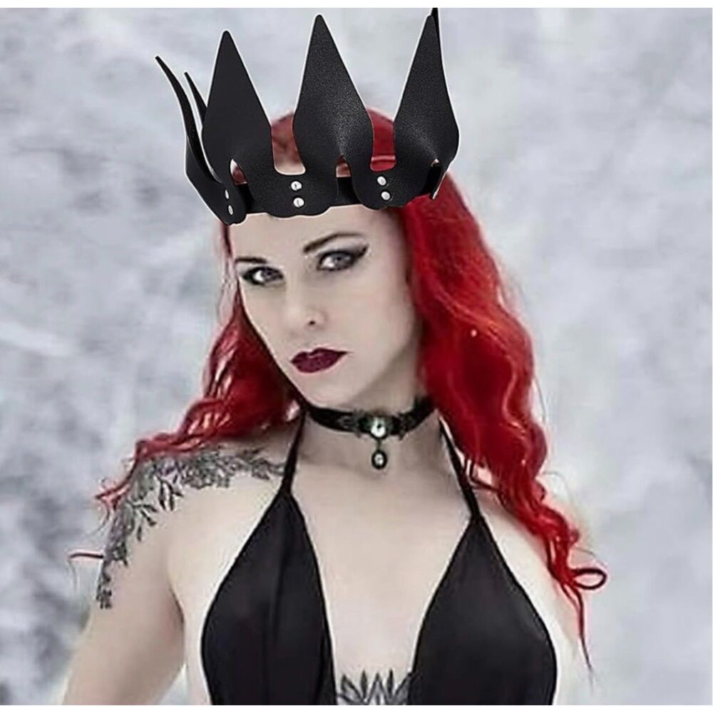 Gothic Leather Crown Headpiece